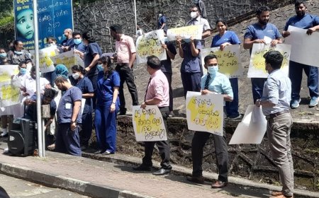 பல கோரிக்கைகளை முன்வைத்து டிக்கோயா ஆதார வைத்தியசாலையின் வைத்தியர்கள் ஆர்ப்பாட்டம்