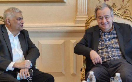 ஐநா செயலாளர் குட்டரஸை சந்தித்தார் ஜனாதிபதி ரணில் விக்கிரமசிங்க 