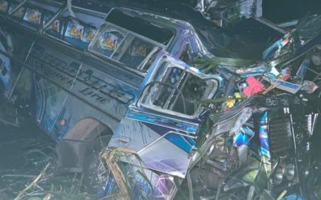 பஸ் விபத்து; ஒருவர் பலி; அறுவர் காயம்