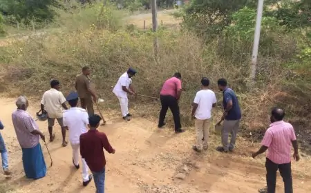 மாங்குளம் ரயில் நிலைய வளாகத்தில் சிரமதானப் பணிகள் 