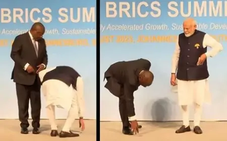 தரையில் வைக்கப்பட்ட தேசிய கொடி.. மோடி செய்த செயல்.. வைரலாகும் வீடியோ!