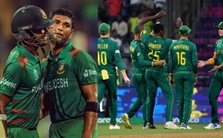 வெளியேறுகிறது பங்களாதேஷ்... தென்னாப்பிரிக்கா சாதனை வெற்றி