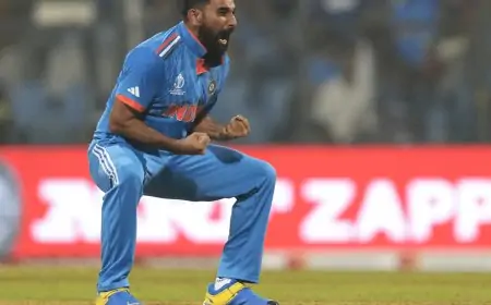 ஒரே போட்டியில் கிரிக்கெட் ஜாம்பவான்களின் பல சாதனைகளை தகர்த்த முகமது ஷமி
