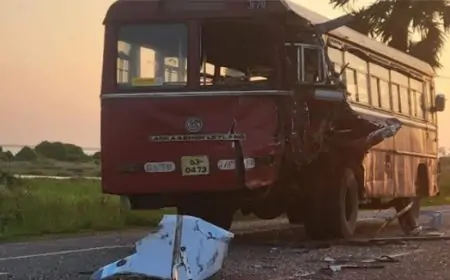 யாழில் இரு பஸ்கள் மோதி விபத்து; நால்வர் காயம்; சாரதிகள் கைது