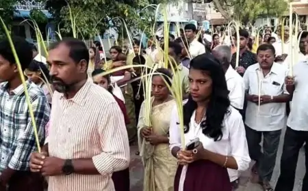 குருத்தோலை ஞாயிறு இன்று... தேவாலயங்களில் கிறிஸ்தவ மக்கள் வழிபாடு