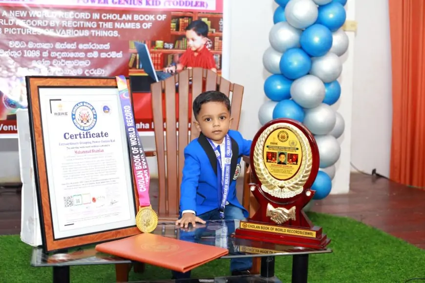 அதிக ஞாபகத் திறன் மூலம் சோழன் உலக சாதனை படைத்த 3 வயது குழந்தை