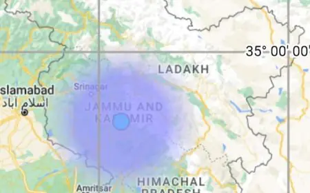 ஜம்மு காஷ்மீரில் அடுத்தடுத்து ஏற்பட்ட இரண்டு நிலநடுக்கங்கள்