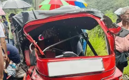 கண்டி  விபத்தில் யுவதி பலி; மூவர் படுகாயம்