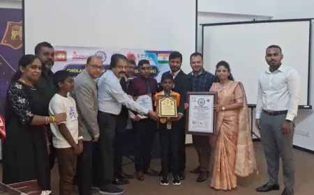 ඇබකස් ක්‍රමය භාවිතා කරමින් 180 ගුණනය සහ බෙදාගැනීම් ගණන් තත්පර 3න් චෝලන් ලෝක වාර්තාවක් පිහිටුවූ 8 හැවිරිදි ශිෂ්‍යයා