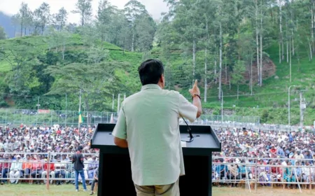 சஜித்தின் உரைக்குப் பிறகு வெளியேறிய மக்கள் கூட்டம்