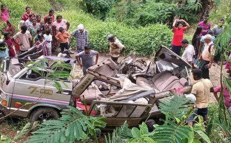 வீதியை விட்டு விலகி வான் விபத்து; குழந்தைகள் உட்பட 18 பேர் காயம்