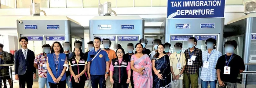 மியன்மாரில் மீட்கப்பட்ட 15 இலங்கையர்கள் நாடு திரும்பினர்