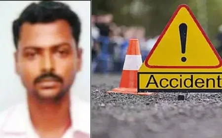 இன்று வெளிநாடு செல்ல இருந்தவர் லாரி மோதி பலி