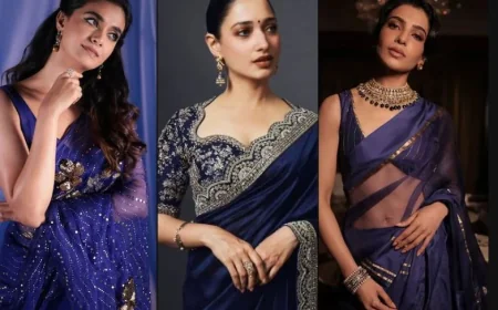 2025 இல் நேவி ப்ளூ புடவைகள் டாப் டிரெண்ட்