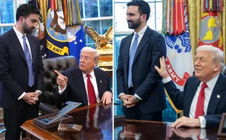 சர்ச்சைகளை மறந்து புதிய ஆரம்பம்: நகைச்சுவையுடன் முடிந்த ட்ரம்ப் – மாம்டானி சந்திப்பு