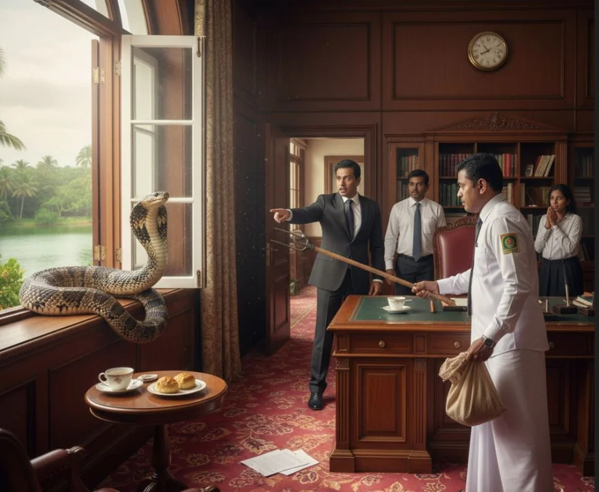 இலங்கை பாராளுமன்ற வளாகத்திற்குள் பாம்புகள் : சபாநாயகர் அலுவலகத்துக்குள் புகுந்தது