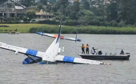 நுவரெலியா கிரகரி வாவியில் விழுந்து விமானம் விபத்து 