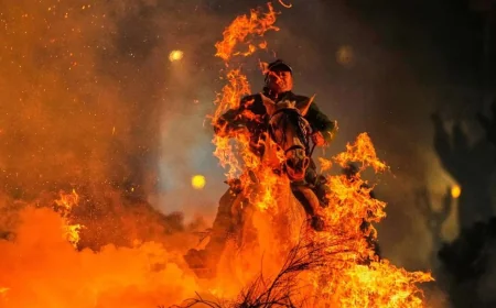 தீக்குளிக்கும் குதிரைகள்: ஸ்பெயினின் ‘லாஸ் லுமினாரியாஸ்’ மரபுச் சடங்கு