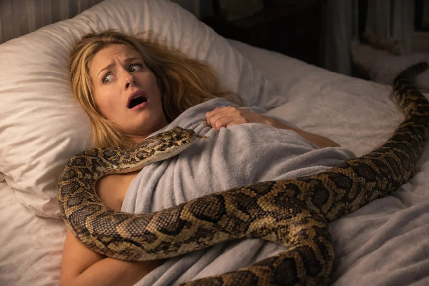 நள்ளிரவில் மார்பில் சுருண்ட மலைப்பாம்பு – அமைதியால் உயிர்தப்பிய ஆஸ்திரேலிய பெண்