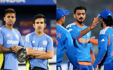 டி20 உலகக் கோப்பையின் போது  நீக்கம்... அக்சர் படேலிடம் மன்னிப்பு கேட்டார் சூர்யகுமார் யாதவ்