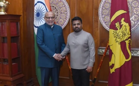 இலங்கை ஜனாதிபதி அநுரகுமார திஸாநாயக்கவை சந்தித்து இந்திய துணை ஜனாதிபதி பேச்சுவார்த்தை