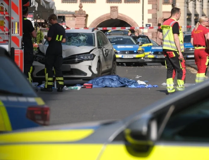 Two killed and 22 injured after car drives into crowd in Leipzig, suspect arrested