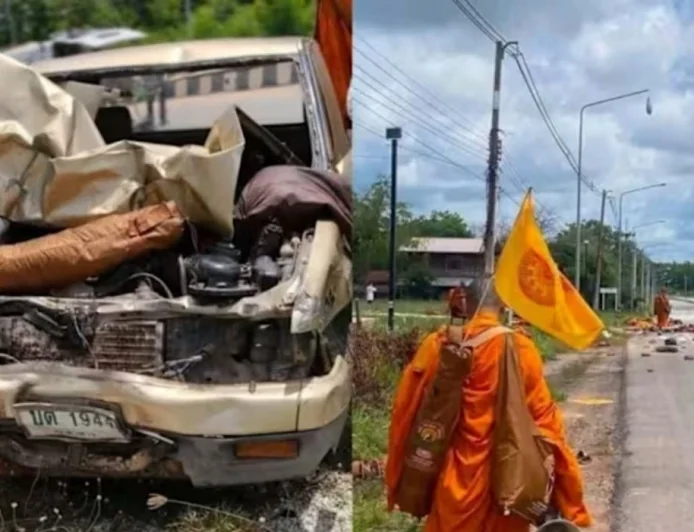 11 வயது சிறுவன் ஓட்டிய கெப் ரக வாகனம் பௌத்தத் துறவிகள் ஊர்வலத்தில் புகுந்து விபத்து; 8 துறவிகள் உயிரிழப்பு!