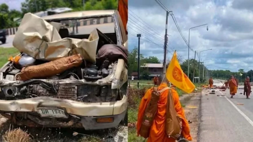 11 வயது சிறுவன் ஓட்டிய கெப் ரக வாகனம் பௌத்தத் துறவிகள் ஊர்வலத்தில் புகுந்து விபத்து; 8 துறவிகள் உயிரிழப்பு!