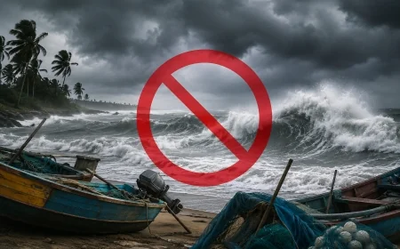சீரற்ற வானிலையால் அவசர நடவடிக்கை: யாழ்ப்பாணம் முதல் பேருவளை வரை சிறிய மீன்பிடிப் படகுகள் கடலுக்குச் செல்ல தடை