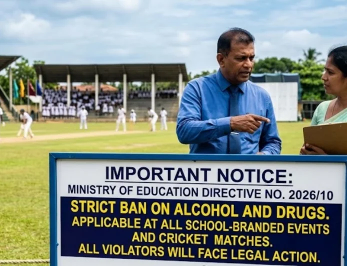 பாடசாலை கிரிக்கெட் போட்டி உள்ளிட்ட அனைத்து நிகழ்வுகளிலும் மதுபானம் மற்றும் போதைப்பொருள் பயன்பாட்டிற்கு தடை