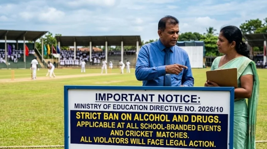 பாடசாலை கிரிக்கெட் போட்டி உள்ளிட்ட அனைத்து நிகழ்வுகளிலும் மதுபானம் மற்றும் போதைப்பொருள் பயன்பாட்டிற்கு தடை