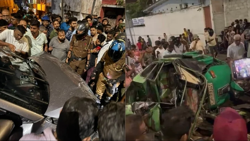 மட்டக்குளியில் கார் பல வாகனங்களுடன் மோதி கோர விபத்து: உயிரிழந்தோர் எண்ணிக்கை 3ஆக உயர்வு; 12 பேர் காயம்!