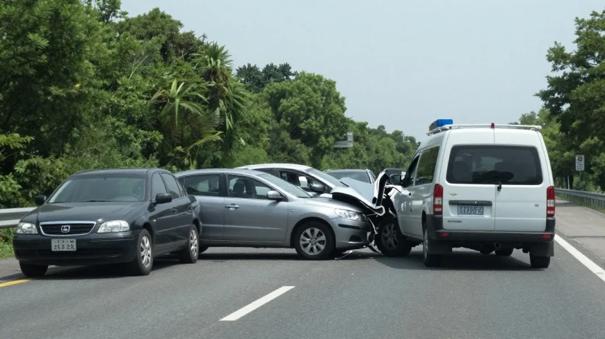 தெற்கு அதிவேக நெடுஞ்சாலையில் தொடர் வாகன விபத்து: 10-க்கும் மேற்பட்டோர் காயம்