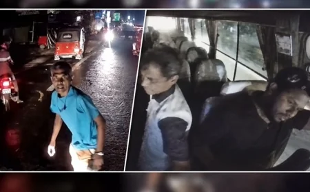 சொகுசு பஸ்ஸை வழிமறித்து அதன் சாரதி மற்றும் நடத்துனரைத் தாக்கிய ஆறு பேர் கைது